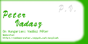 peter vadasz business card