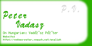 peter vadasz business card
